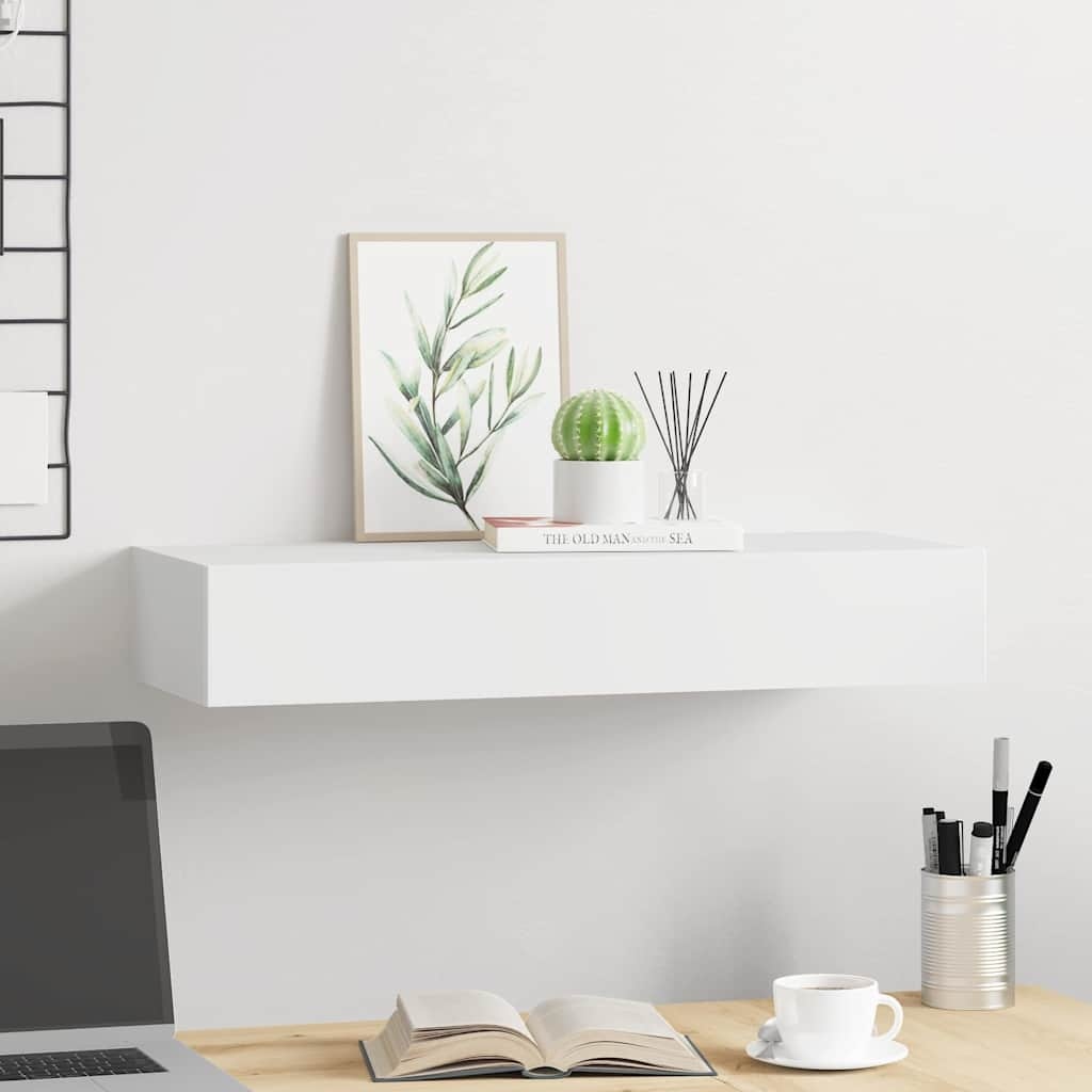 Wandregal mit Schublade 60x23,5cm - Weiß - Jetzt bis zu 33% sparen