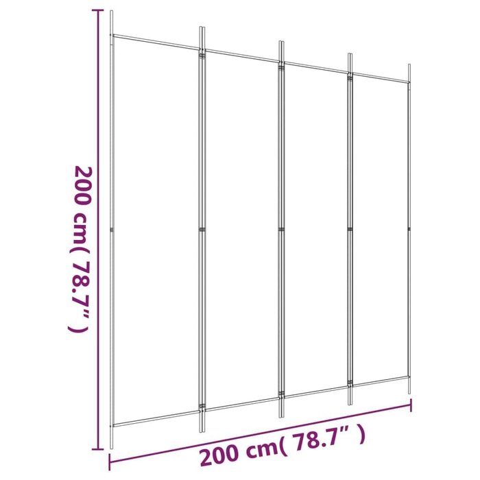 Vidaxl Raumteiler 4 Paneele 200x200 cm Weiß - Jetzt bis zu 36% Rabatt sichern