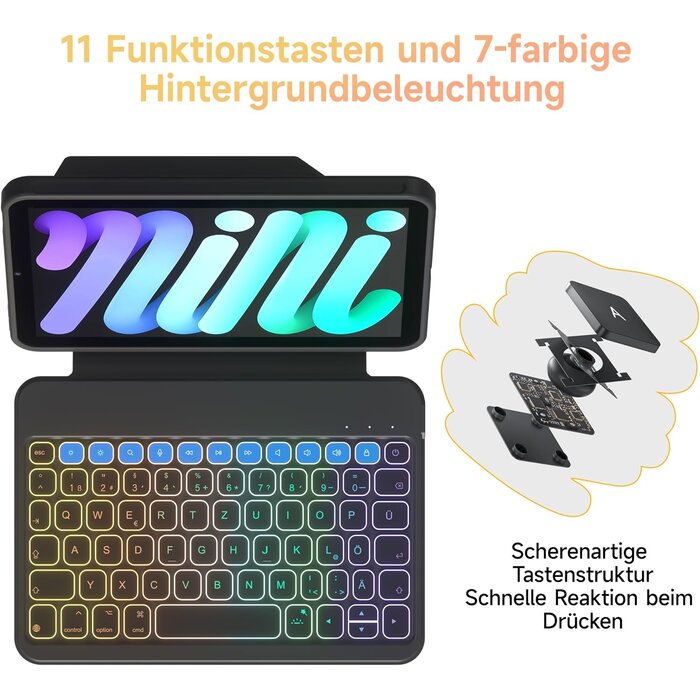 Hou Tastatur-Hülle für iPad Mini 6 | Bluetooth Folio | Magnetisch | bis zu 33% Rabatt