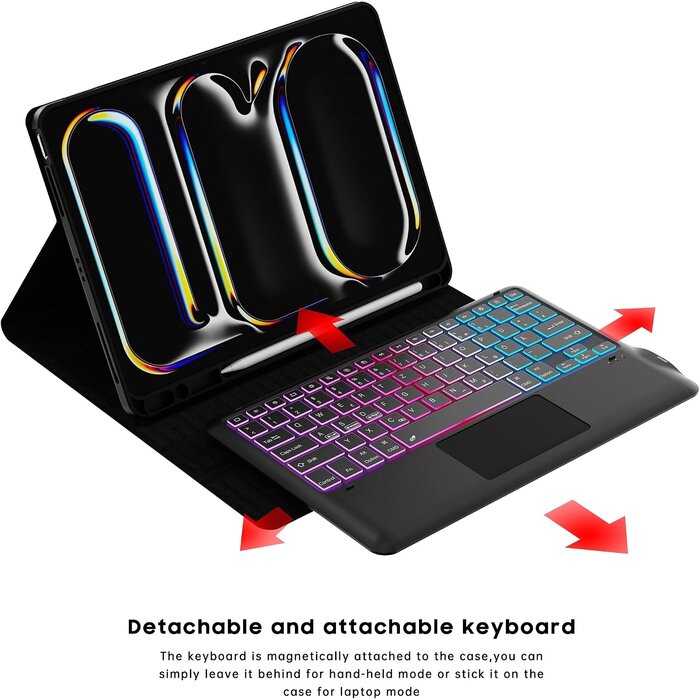 Roofei Tastaturhülle für iPad Pro 13" (M4) - QWERTZ mit Touchpad - bis zu 33% reduziert