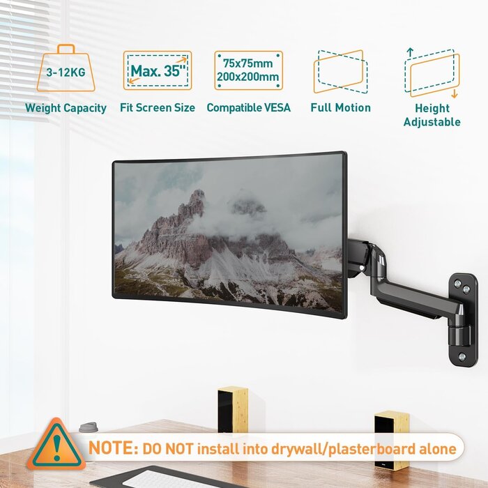 Monitor-Wandhalterung mit Gasdruckfeder bis 35 Zoll - Sparen Sie bis zu 33%