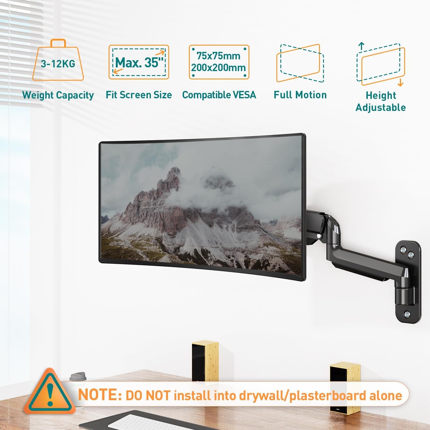 Monitor-Wandhalterung mit Gasdruckfeder bis 35 Zoll - Sparen Sie bis zu 33%