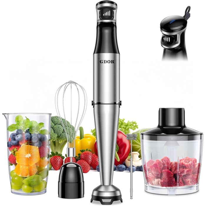 5-in-1 Stabmixer Set 1100W - Edelstahl - jetzt bis zu 33% günstiger sparen