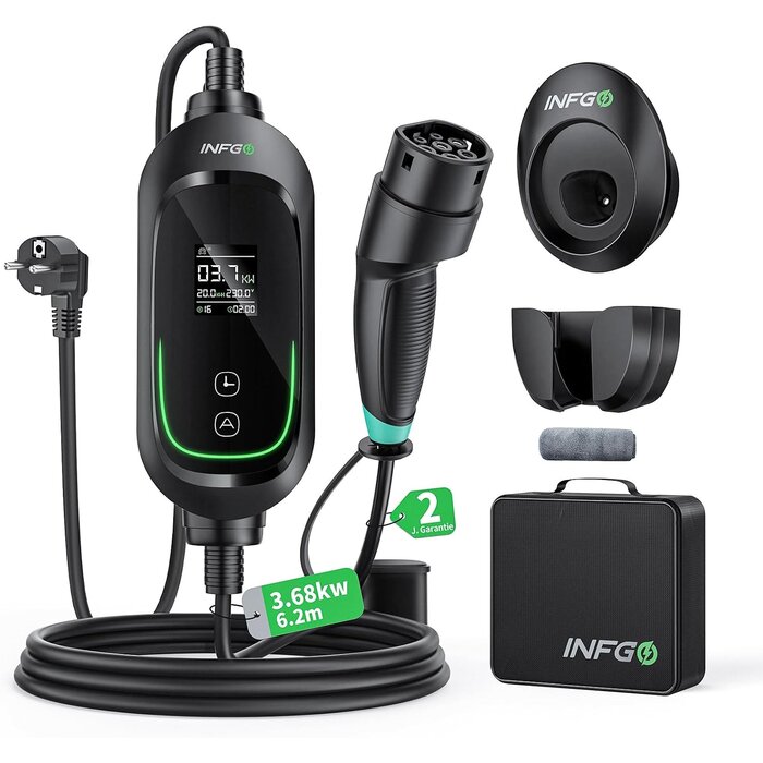 Mobile Typ 2 Ladestation 3,68 kW, 6,2m Kabel - bis zu 29% Rabatt