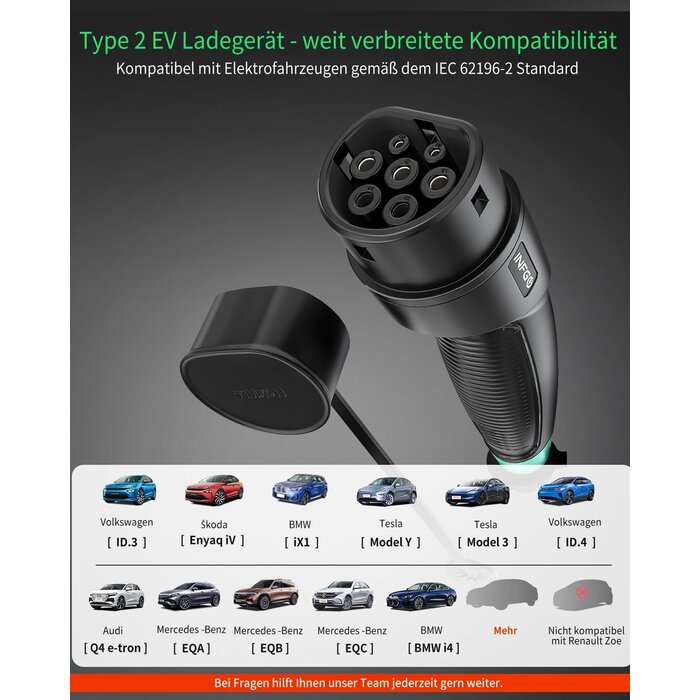 Mobile Typ 2 Ladestation 3,68 kW, 6,2m Kabel - bis zu 29% Rabatt