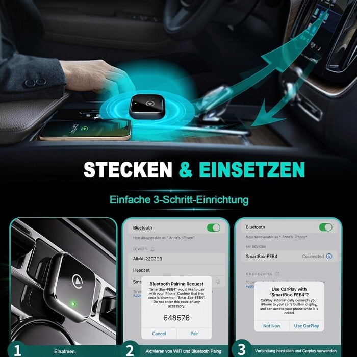 2-in-1 Funk-Adapter für Apple CarPlay & Android Auto - Jetzt bis zu 32% sparen