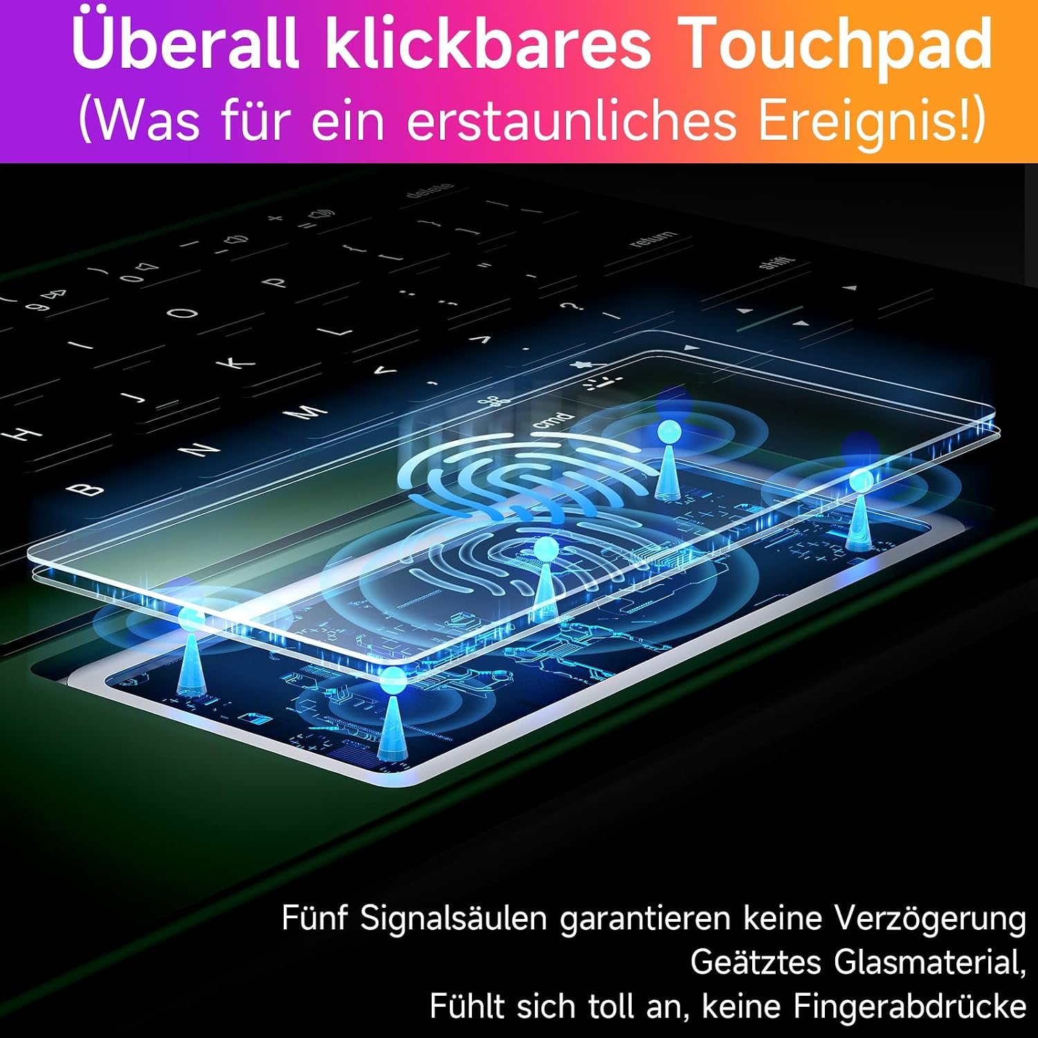 Hou iPad Tastatur mit Touchpad - QWERTZ - Grün - Bis zu 34% Rabatt auf Rückläufer
