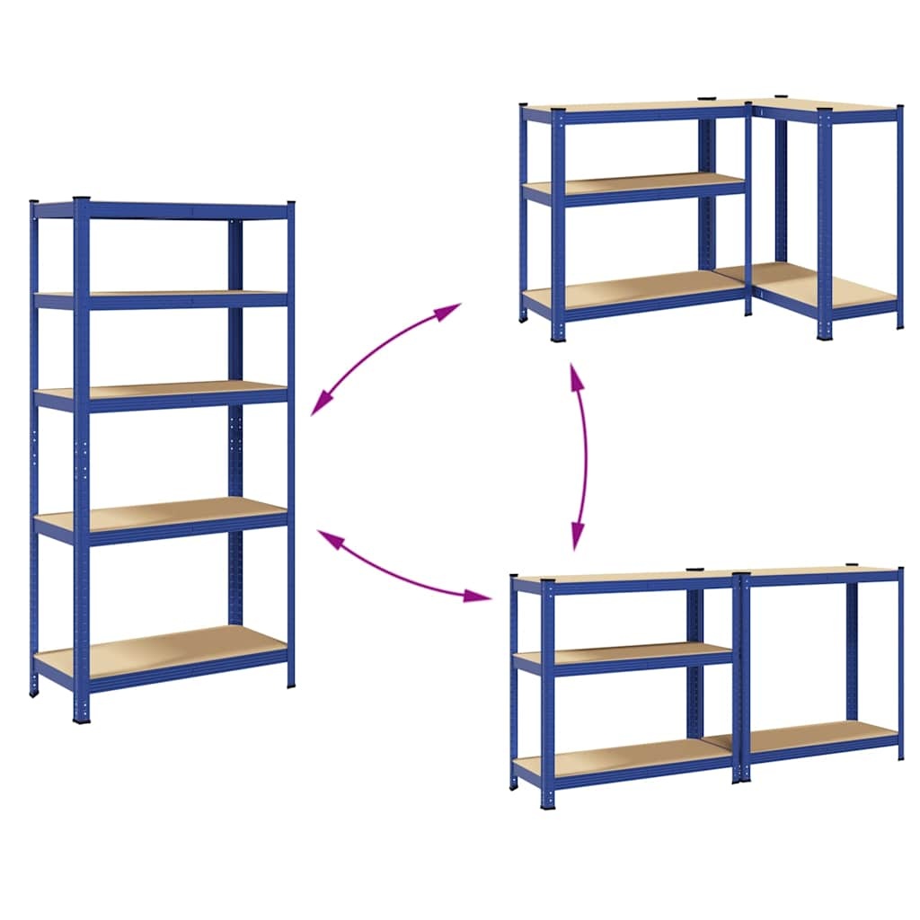 Vidaxl Schwerlastregal 180x90x40 cm, 5 Ebenen, blau - bis zu 33% günstiger