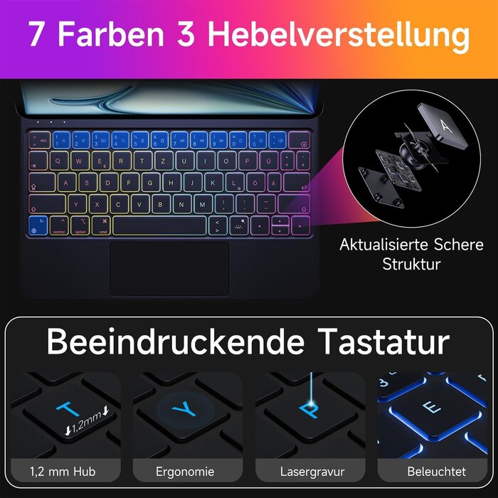 Hou iPad Pro 12,9 Zoll Tastatur-Hülle mit Trackpad - bis zu 34% Rabatt