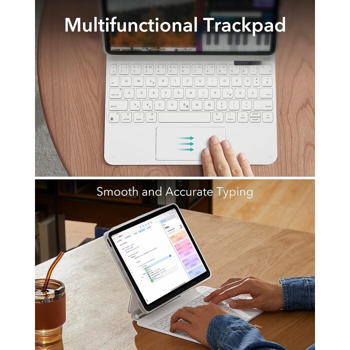 Esr iPad Tastatur-Hülle QWERTZ mit Trackpad - weiß - bis zu 35% Rabatt