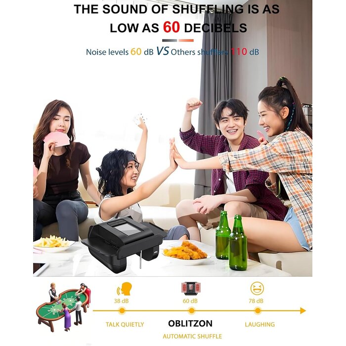 Automatischer Kartenmischer für 1-2 Decks, USB-C, Schwarz - bis zu 28% sparen