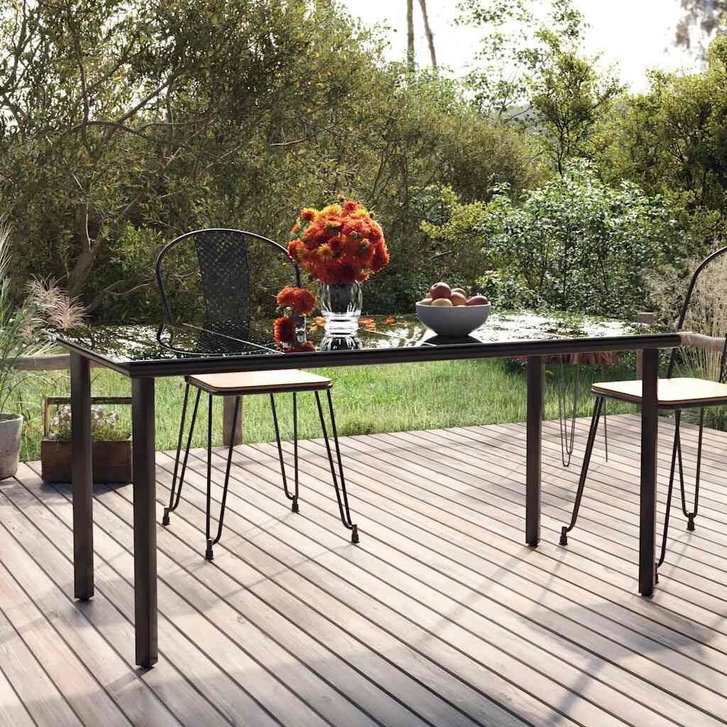 Vidaxl Moderner Gartentisch 160x80cm, Glas & Stahl - bis zu 35% Rabatt