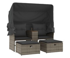 Rattan Gartenbank mit Sonnendach & Hockern - Bis zu 37% Rabatt