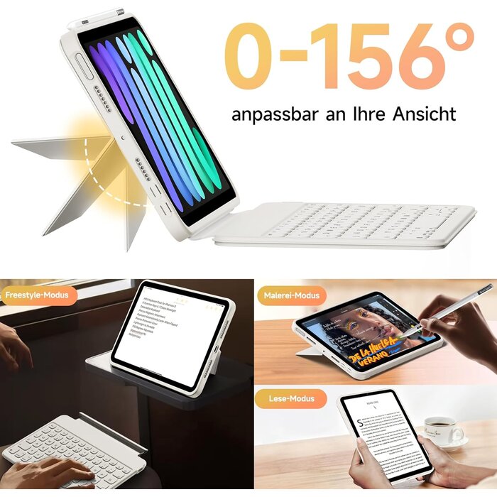 Hou iPad Mini 7/6 Tastatur-Hülle: Beleuchtet & 180° drehbar - bis zu 33% Rabatt