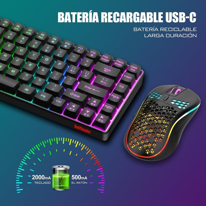 Kabelloses 75% Gaming-Tastatur & Maus Set - RGB - Sparen Sie bis zu 29%