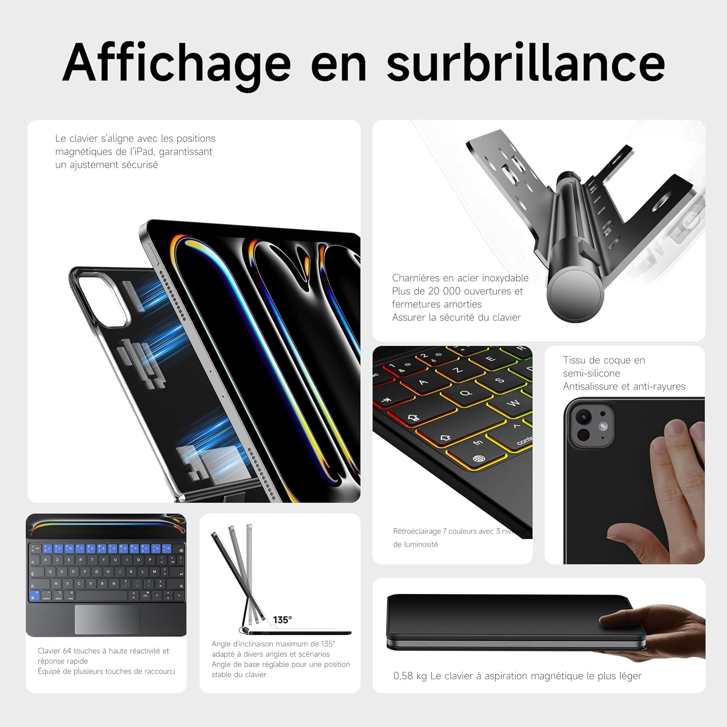 Hou Tastaturhülle iPad Pro 11" M4 (2024) AZERTY - Schwarz - Bis zu 29% Rabatt