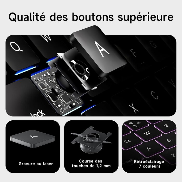 Hou Tastaturhülle iPad Pro 11" M4 (2024) AZERTY - Schwarz - Bis zu 29% Rabatt