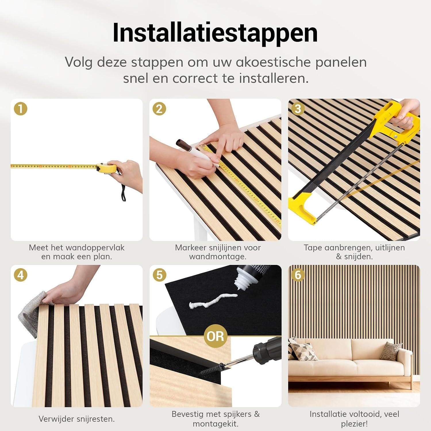 Tonor Akustik-Wandpaneele 4er-Set 120x60 cm - Holzdesign - bis zu 34% sparen