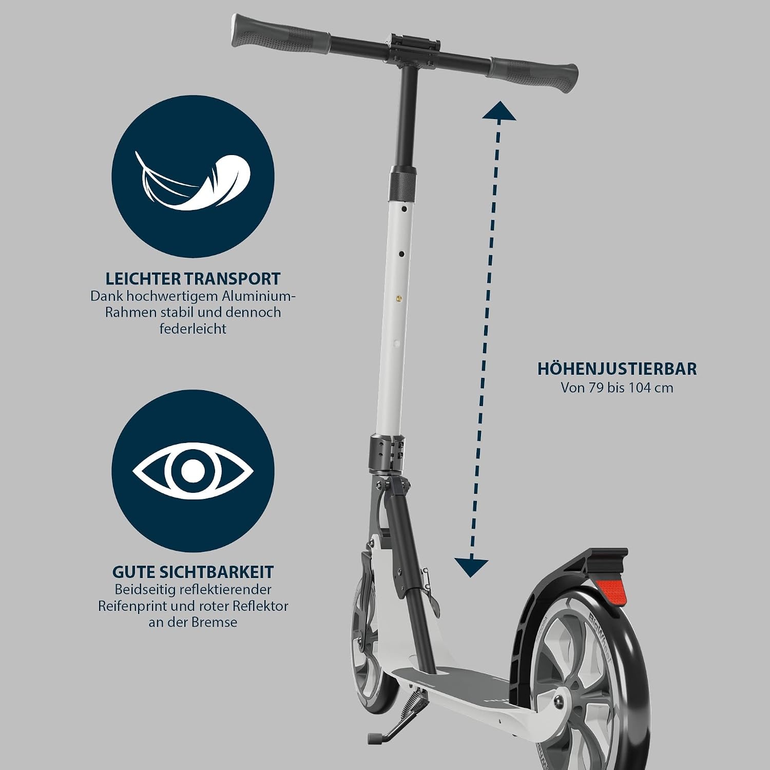 City-Scooter 205 mm, klappbar & höhenverstellbar - bis zu 35 % Rabatt