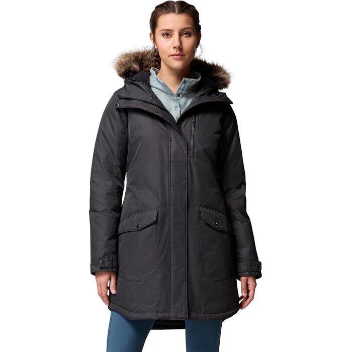 Langer Damen-Wintermantel mit Omni-Heat & Sherpa-Kapuze - bis zu 35% Rabatt