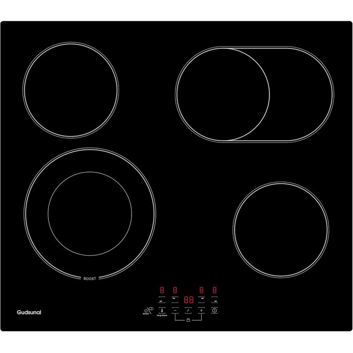 Glaskeramik-Kochfeld 60 cm mit Bräterzone - bis zu 30% Rabatt