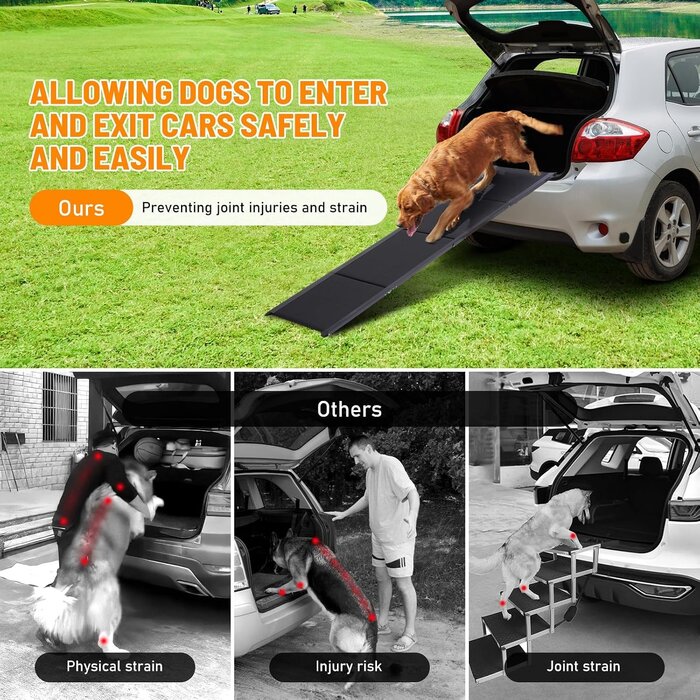Klappbare Hunderampe 180x50 cm - Extra breit & rutschfest - Bis zu 34% sparen