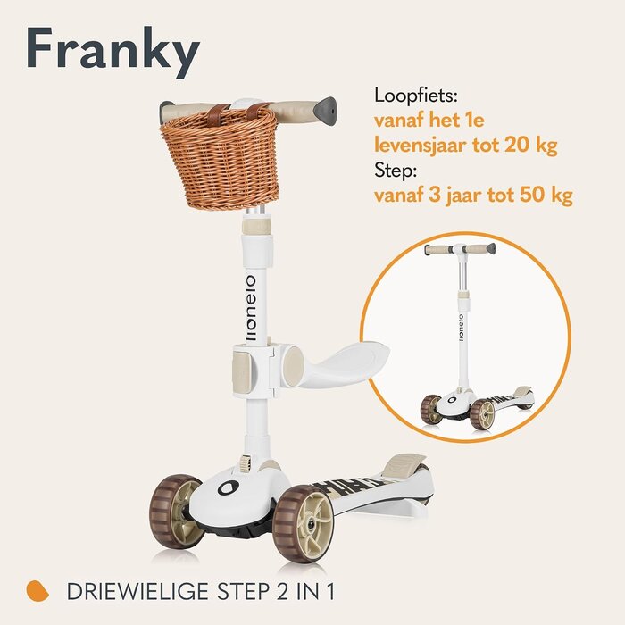 2-in-1 Kinderroller mit Sitz & LED-Rädern - Beige - jetzt bis zu 33% sparen
