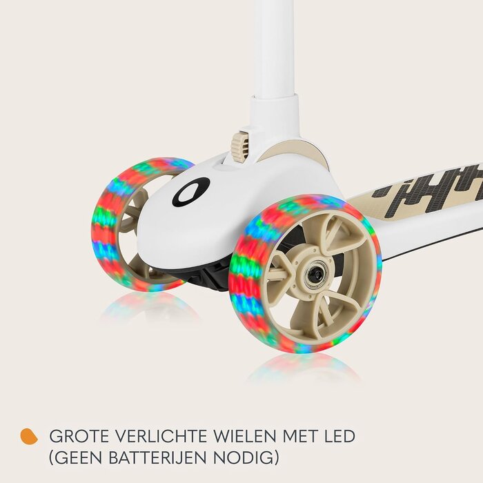 2-in-1 Kinderroller mit Sitz & LED-Rädern - Beige - jetzt bis zu 33% sparen