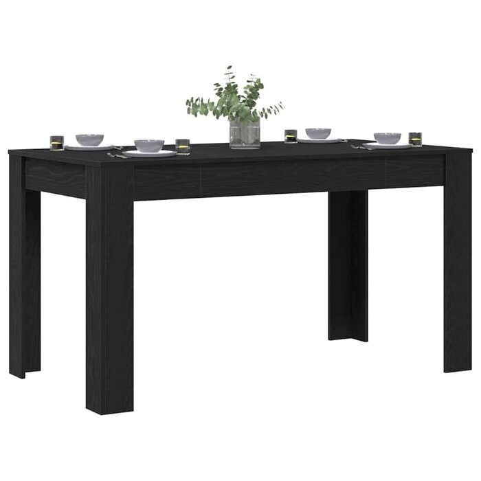 Vidaxl Moderner Esstisch Eichenoptik Schwarz 140cm - bis zu 34% günstiger