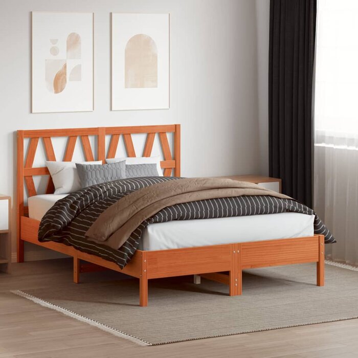Bett-Kopfteil 160 cm aus Kiefernholz, wachsbraun - jetzt bis zu 32% sparen