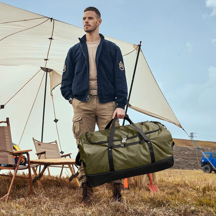 Faltbare XXL Reisetasche mit Rollen, 110-140L, Armeegrün - bis zu 28,7% Rabatt