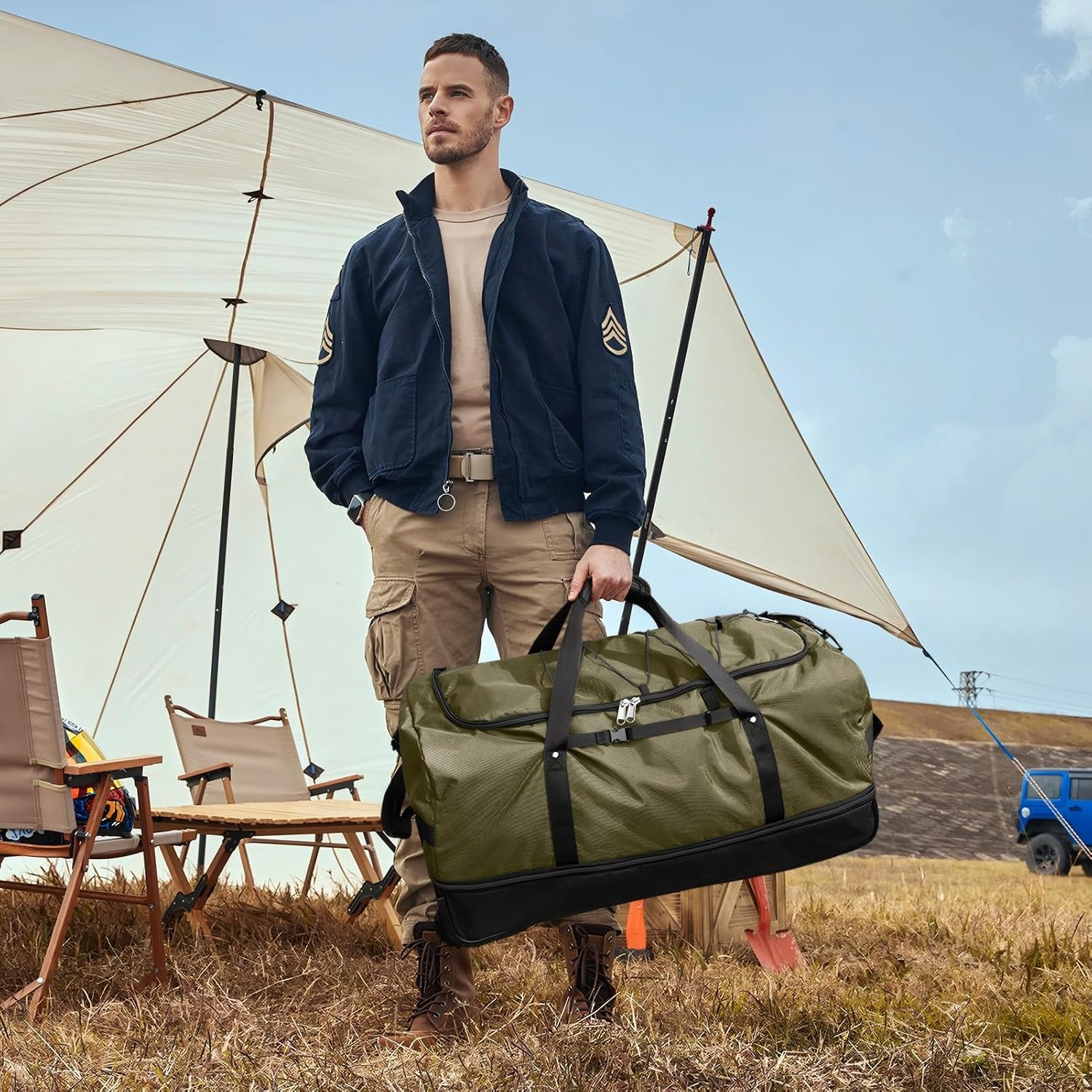 Faltbare Reisetasche 110L-140L, Militärgrün - Jetzt bis zu 33,5% Rabatt