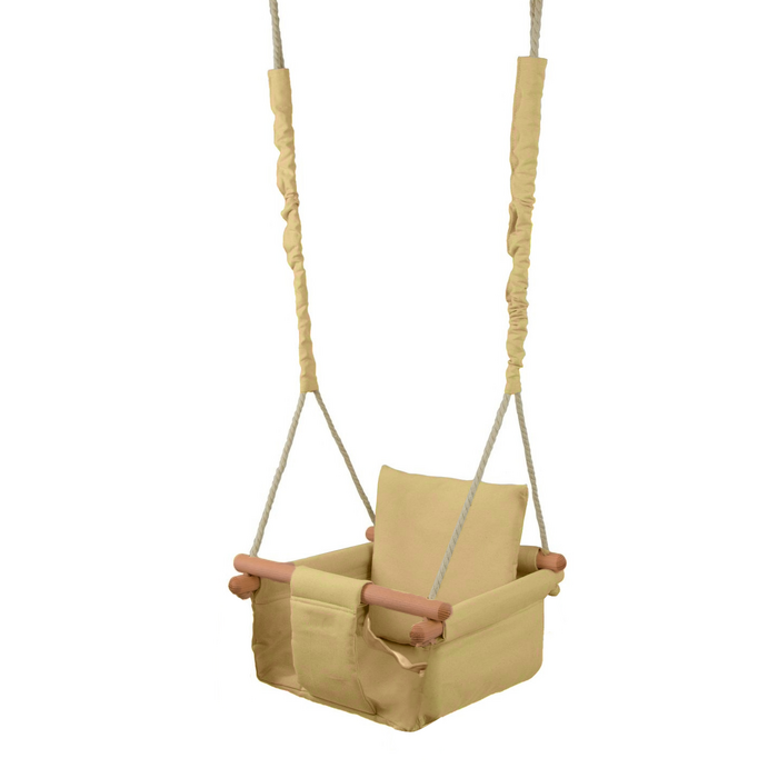 Babyschaukel aus Baumwolle & Holz - Gelb - bis 20kg - bis zu 36% reduziert
