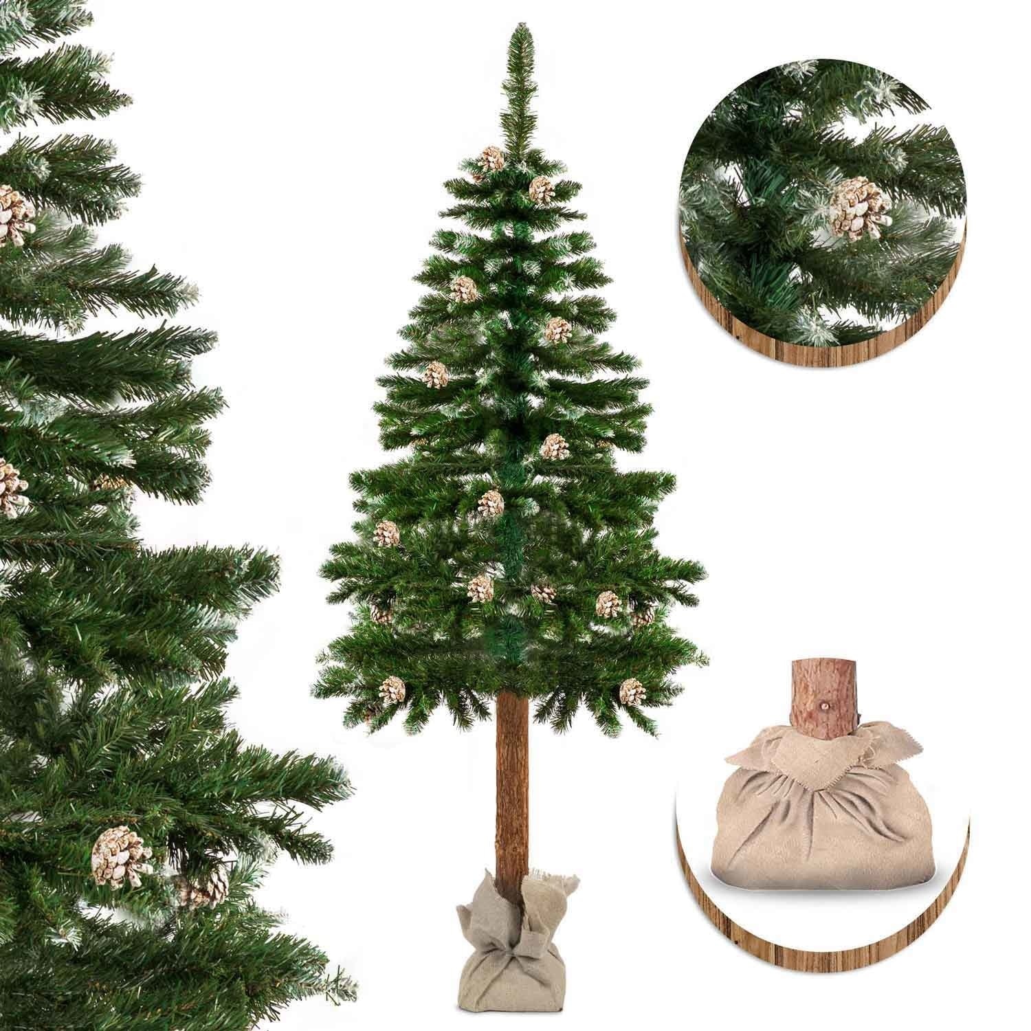 Künstlicher Weihnachtsbaum 180 cm mit echtem Holzstamm - bis zu 20% Rabatt