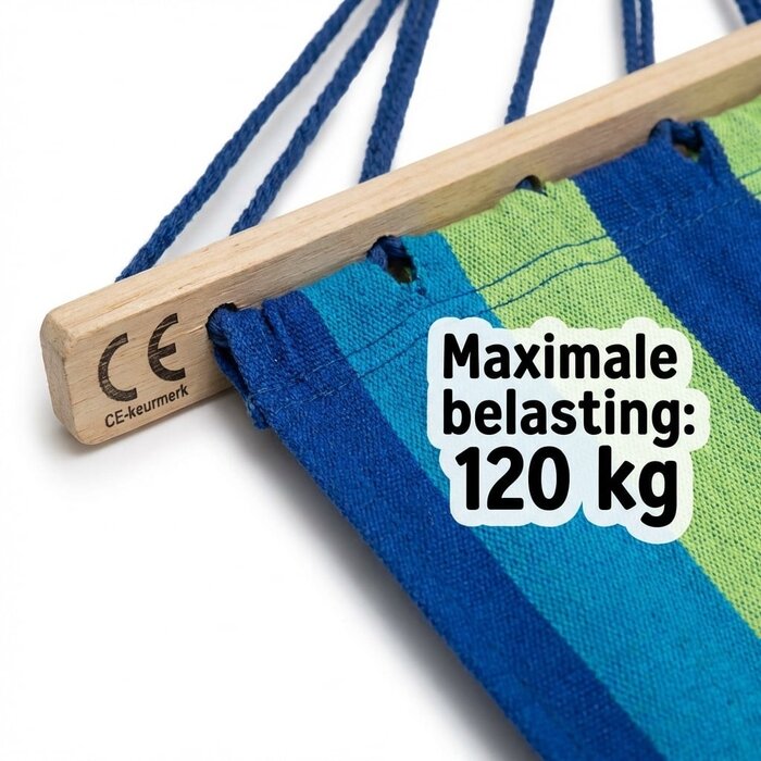 Hängematte 200x80cm Baumwolle - Grün-Blau - bis zu 17% günstiger