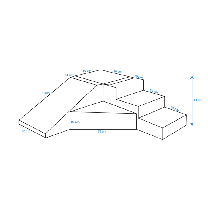 Modulares Schaumstoff-Kletterset für Kinder - Rutschbahn 40 cm - bis zu 20 % Rabatt
