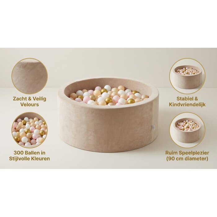 Luxus Bällebad Beige 90x40cm mit 300 Bällen - Bis zu 42% Rabatt
