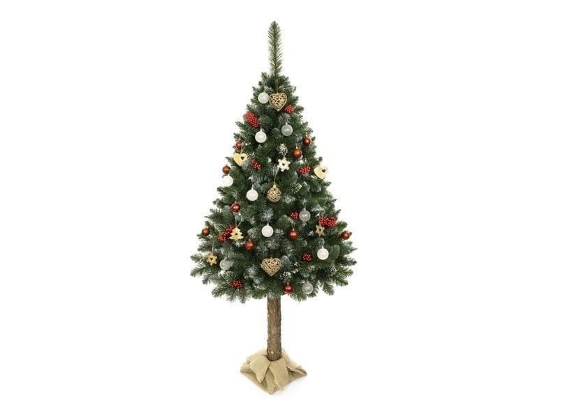 Künstlicher Weihnachtsbaum 180 cm Naturstamm mit eisigen Zweigen - bis zu 28% sparen