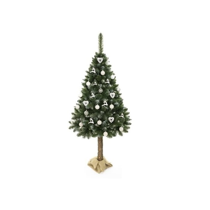 Künstlicher Weihnachtsbaum 180 cm Naturstamm mit eisigen Zweigen - bis zu 28% sparen