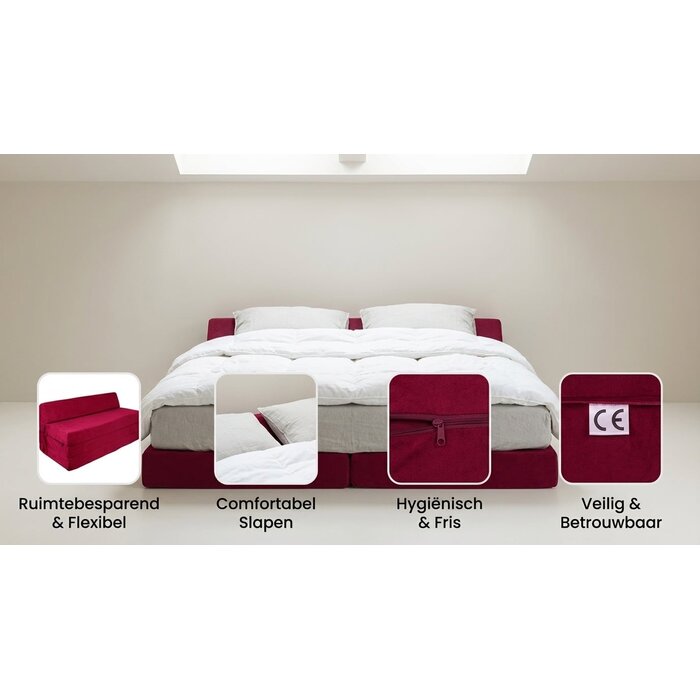 Klappmatratze 200x120x10cm Bordeaux - Platzsparend & bis zu 34% Rabatt