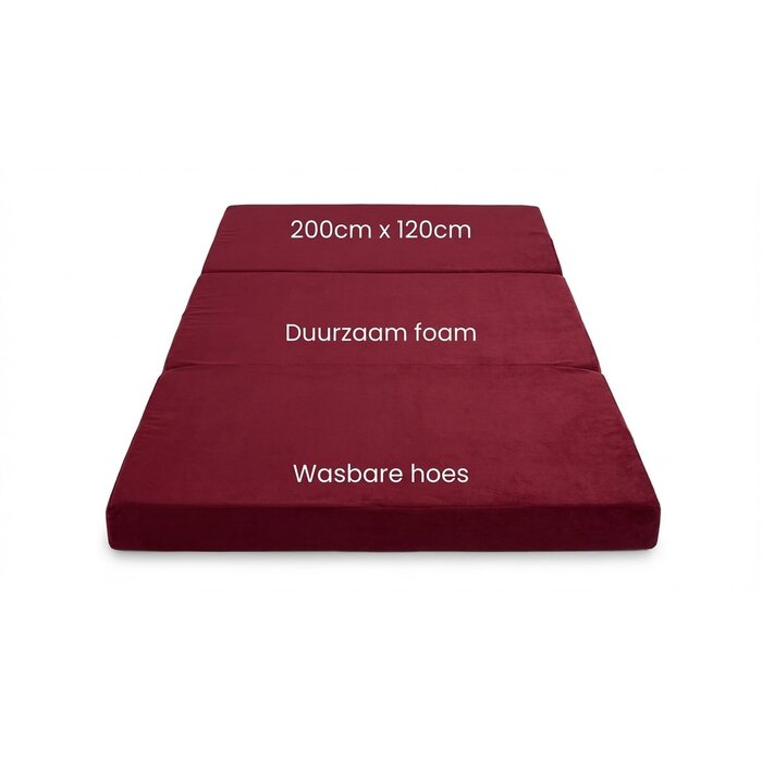 Klappmatratze 200x120x10cm Bordeaux - Platzsparend & bis zu 34% Rabatt