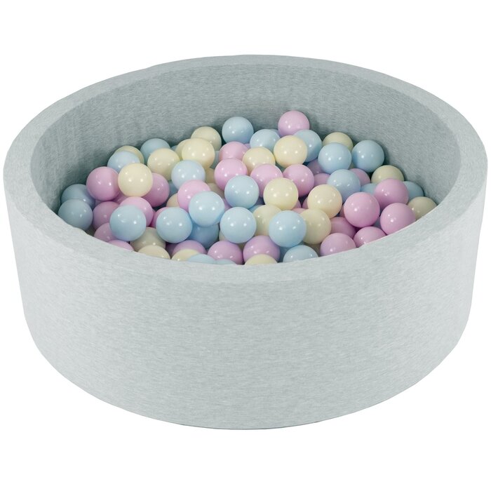 Rundes Bällebad 90x30 cm - Grau mit 200 Pastellbällen - bis zu 34% Rabatt