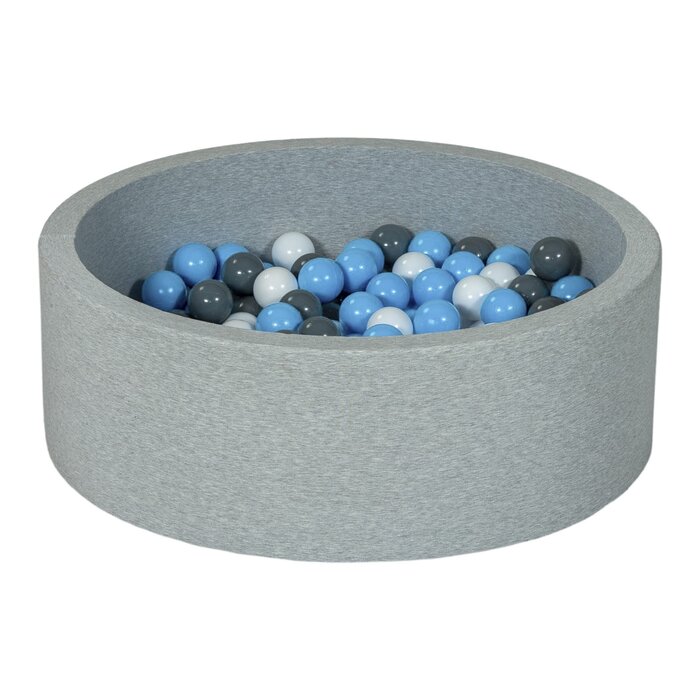Rundes Bällebad 90x30 cm mit 150 Bällen - Grau/Blau - Outlet bis zu 34% sparen