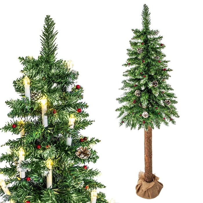 Künstlicher Weihnachtsbaum 220 cm mit Echtholzstamm - bis zu 34% sparen