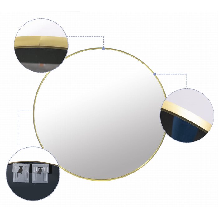 Runder Wandspiegel Gold ø 80 cm - Stilvoll & bis zu 40% günstiger