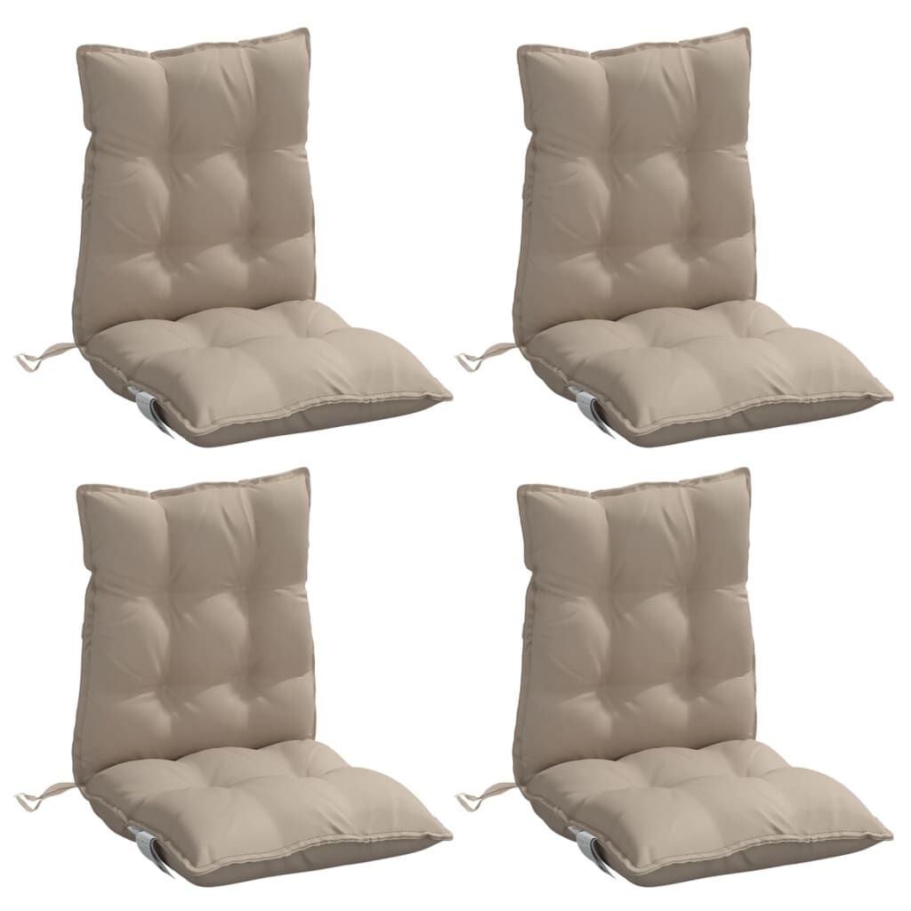 4er-Set Stuhlkissen für niedrige Rückenlehne, Taupe, 100x50x7 cm - bis zu 34% sparen