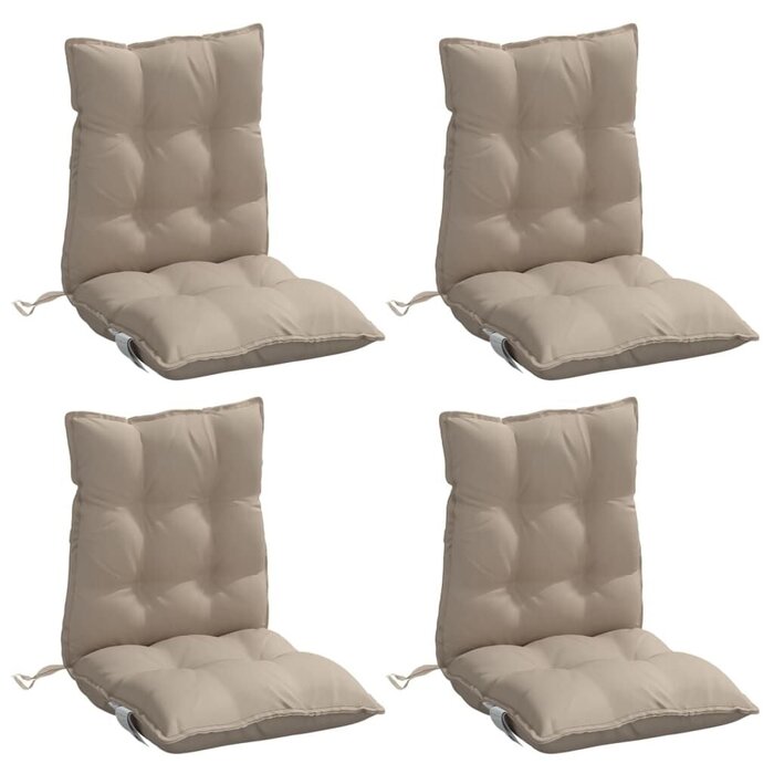 4er-Set Stuhlkissen für niedrige Rückenlehne, Taupe, 100x50x7 cm - bis zu 34% sparen