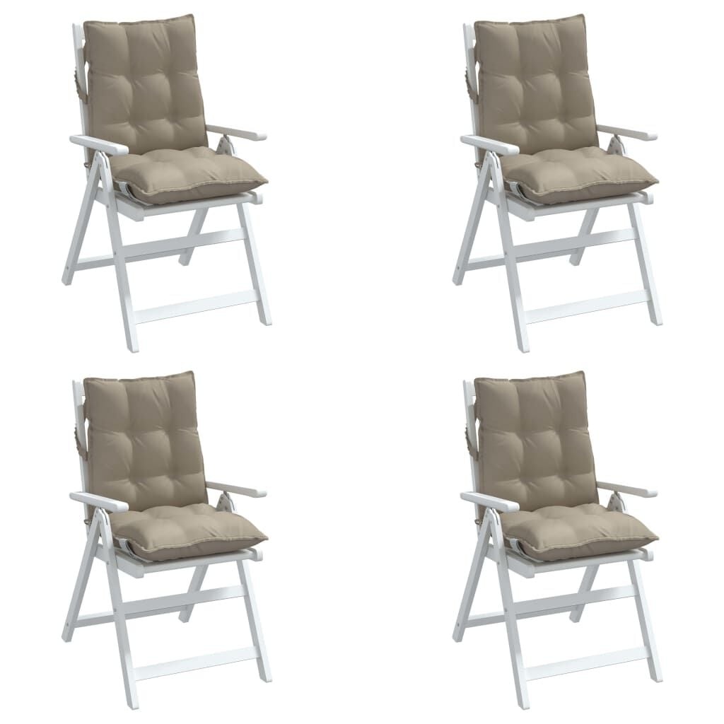 4er-Set Stuhlkissen für niedrige Rückenlehne, Taupe, 100x50x7 cm - bis zu 34% sparen