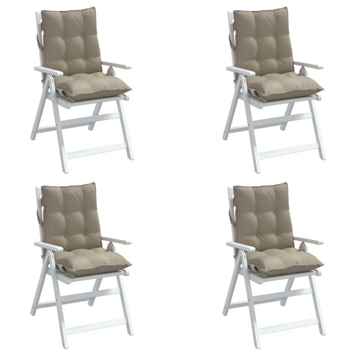 4er-Set Stuhlkissen für niedrige Rückenlehne, Taupe, 100x50x7 cm - bis zu 34% sparen
