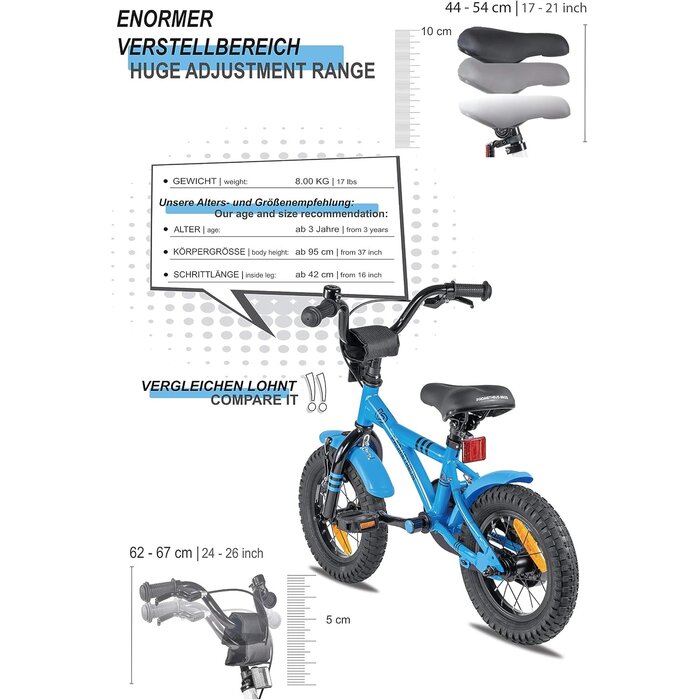 Kinderfahrrad 12 Zoll BMX-Stil - Blau - Jetzt bis zu 35% Rabatt